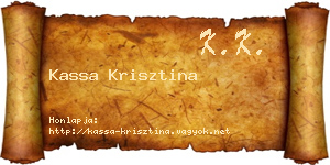Kassa Krisztina névjegykártya